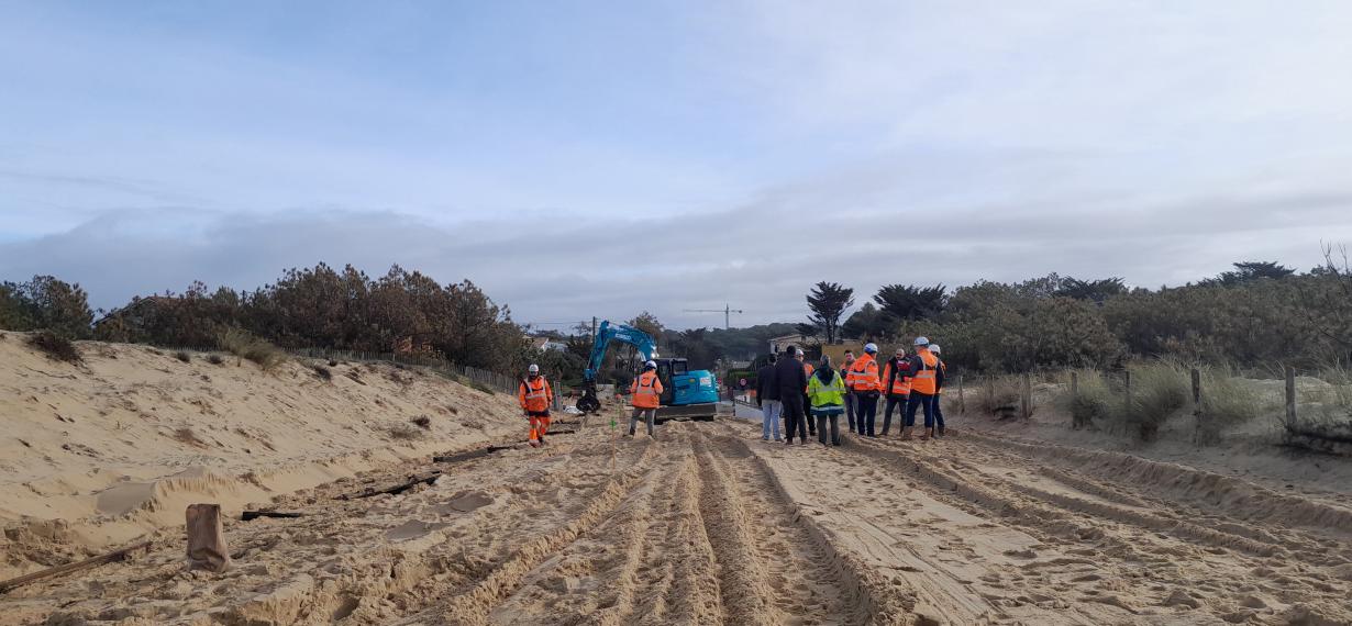 Chantier en cours Plage de l'Horizon à Lège Cap Ferret