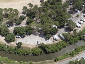 Parking du port d'Albret à Soustons, avant réaménagement